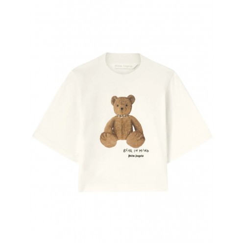 Tricou PALM ANGELS, Bear In Mind Print, Women, White Tricou PALM ANGELS, Bear In Mind Print, Women, White