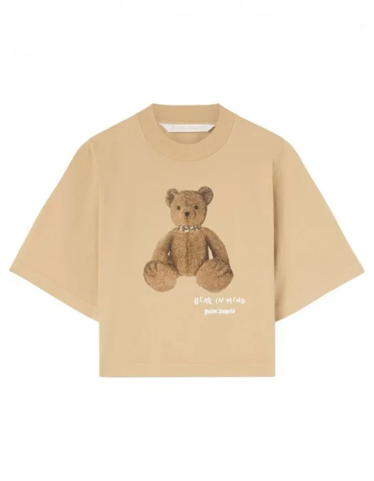 Tricou PALM ANGELS, Bear In Mind Print, Women, Brown - PWAA020F24JER0086260 Tricou PALM ANGELS, Bear In Mind Print, Women, Brown - PWAA020F24JER0086260