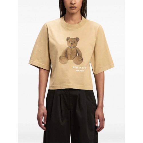 Tricou PALM ANGELS, Bear In Mind Print, Women, Brown Tricou PALM ANGELS, Bear In Mind Print, Women, Brown