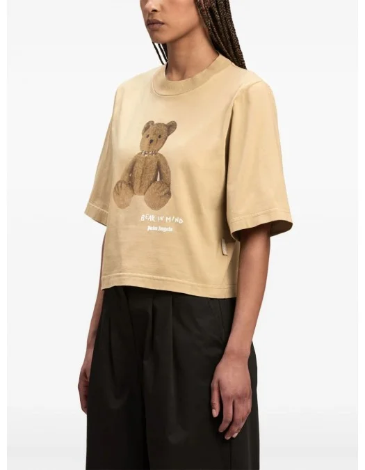 Tricou PALM ANGELS, Bear In Mind Print, Women, Brown - PWAA020F24JER0086260 Tricou PALM ANGELS, Bear In Mind Print, Women, Brown - PWAA020F24JER0086260