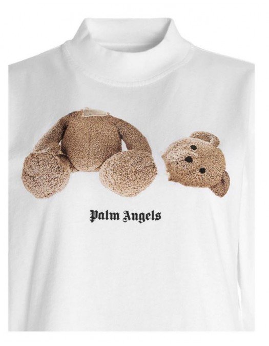 Tricou PALM ANGELS, Tedy Bear, Maneci 3/4, Alb - PWAA020S21JER0010160