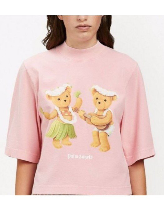 Tricou PALM ANGELS, Dancing Bears print, Pink - PWAA020S22JER0036860