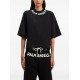 Tricou PALM ANGELS,  Seasonal Neck Logo, Crop Top, Black - PWAA020S25JER0031003