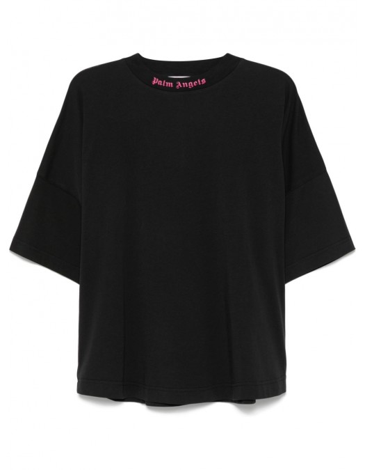 Tricou PALM ANGELS, Pink Frontal Neck Logo - PWAA023S25JER0021032