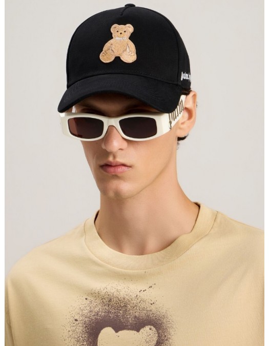 Sapca PALM ANGELS, Cmbroidered-bear cap, Black - PWLB032S26FAB0061060