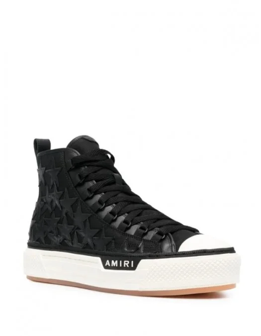 Sneakers AMIRI, High Top Stars Print, Black - PXMFS003004