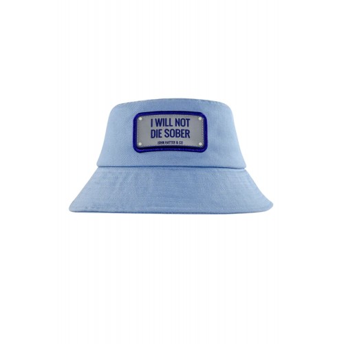 Palarie JOHN HATTER, I WILL NOT DIE SOBER BLUE - BUCKET HAT