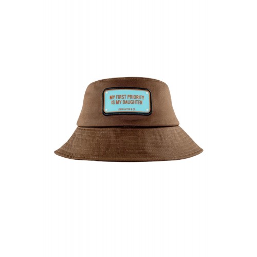 Palarie JOHN HATTER, MY FIRST PRIORITY IS MY DAUGHTER - BROWN - BUCKET HAT
