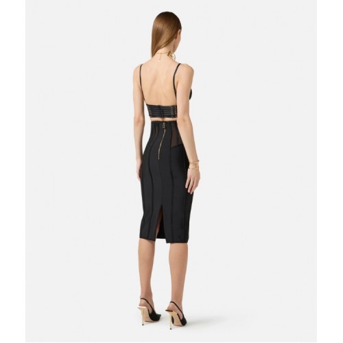 Top ELISABETTA FRANCHI, Tulle bra with elastic straps