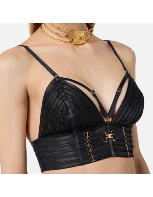 Top ELISABETTA FRANCHI, Tulle bra with elastic straps - RG00962E2110