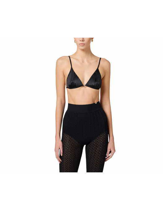 TOP ELISABETTA FRANCHI, Silk, Golden Jewel Logo, Black - RG01153E3110 TOP ELISABETTA FRANCHI, Silk, Golden Jewel Logo, Black - RG01153E3110