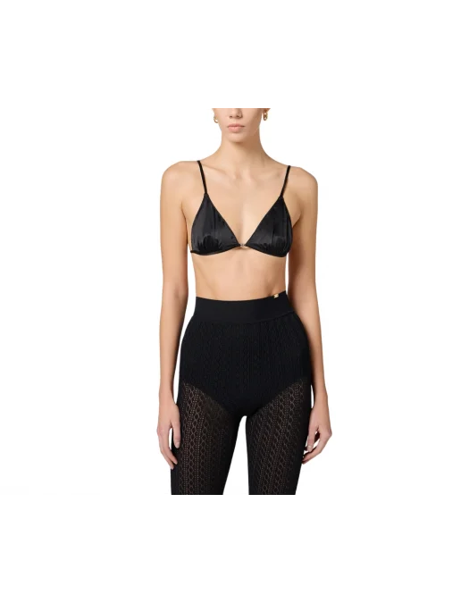 TOP ELISABETTA FRANCHI, Silk, Golden Jewel Logo, Black - RG01153E3110 TOP ELISABETTA FRANCHI, Silk, Golden Jewel Logo, Black - RG01153E3110