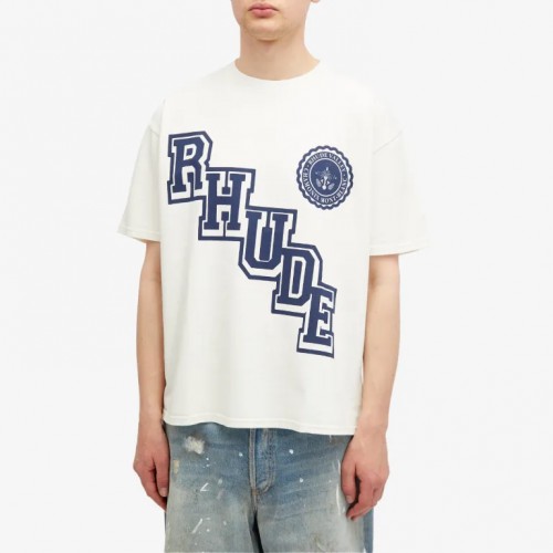 Tricou RHUDE, Alb, Print Albstru, Chamonix Mont-Blanc Tricou RHUDE, Alb, Print Albstru, Chamonix Mont-Blanc