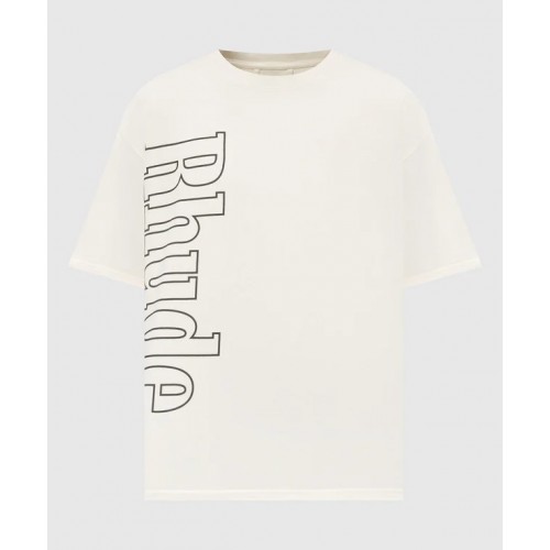 Tricou RHUDE, Insertie Grafica, Bej  Tricou RHUDE, Insertie Grafica, Bej