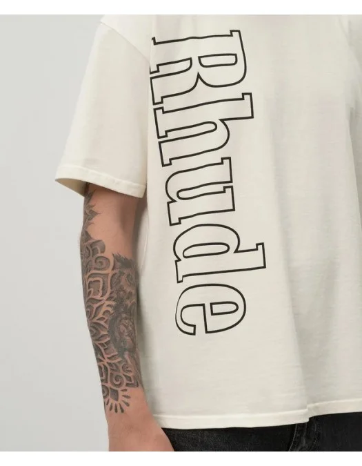 Tricou RHUDE, Insertie Grafica, Bej - RHPF24TT080120241 Tricou RHUDE, Insertie Grafica, Bej - RHPF24TT080120241