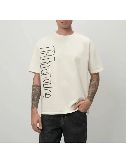 Tricou RHUDE, Insertie Grafica, Bej - RHPF24TT080120241 Tricou RHUDE, Insertie Grafica, Bej - RHPF24TT080120241