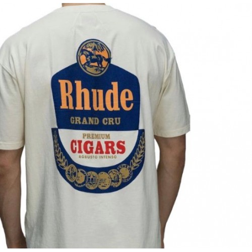 Tricou Rhude, Premium Cigars Print, Alb Tricou Rhude, Premium Cigars Print, Alb