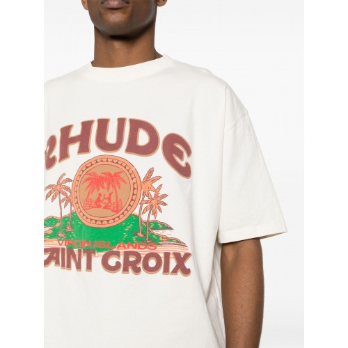 Tricou Rhude, Saint Groix, Alb Tricou Rhude, Saint Groix, Alb