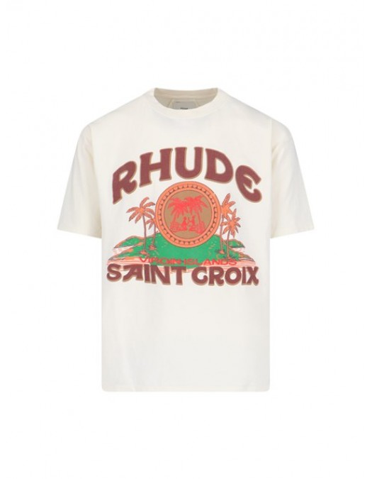 Tricou Rhude, Saint Groix, Alb - RHPS24TT110126110611