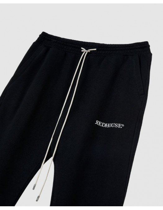 Pantaloni Redhouse, Logo Print, Black - RHSP01
