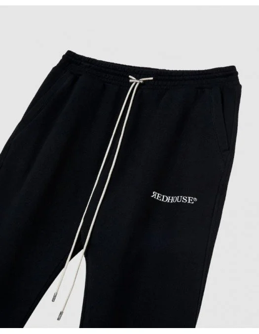 Pantaloni Redhouse, Logo Print, Black - RHSP01