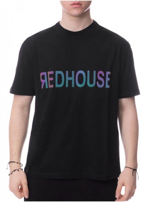 Tricou Redhouse, Multicolor Logo Print, Negru - RHTS125