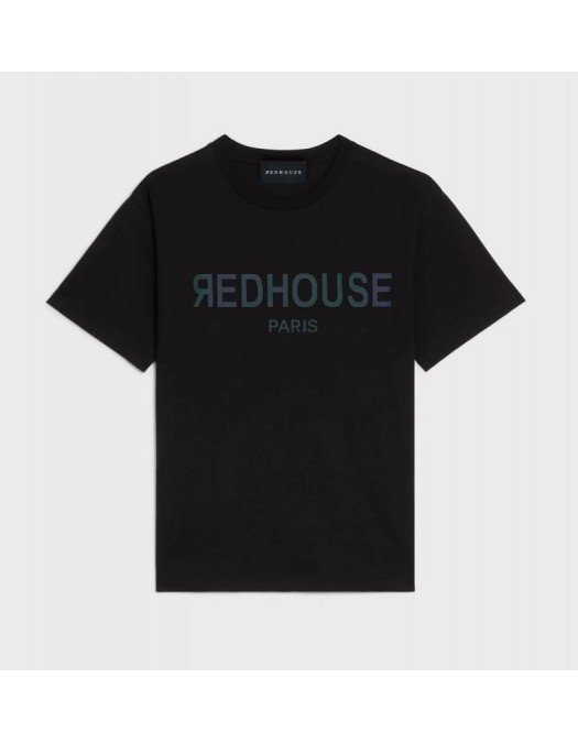 Tricou Redhouse, Multicolor Logo Redhouse Paris Print, Negru - RHTS128