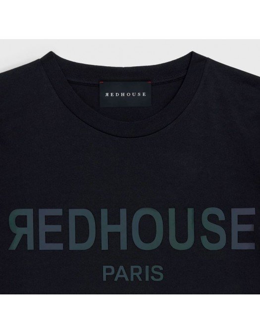 Tricou Redhouse, Multicolor Logo Redhouse Paris Print, Negru - RHTS128