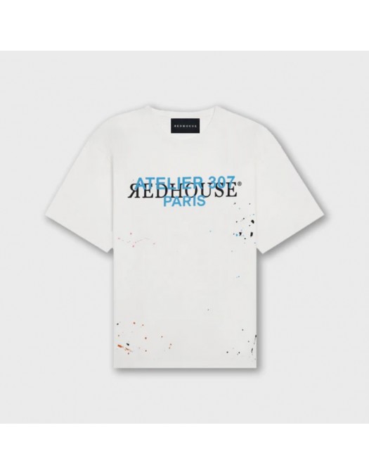 Tricou Redhouse, Ink Effects White - RHTS134