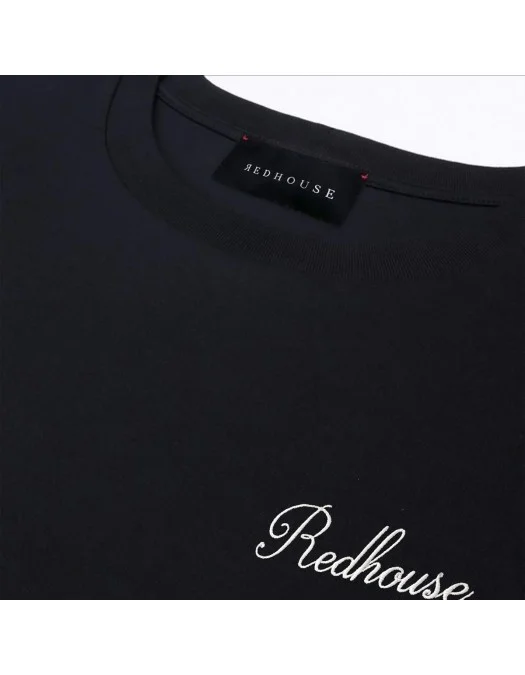 Tricou Redhouse, White Signature, Black - RHTS190 Tricou Redhouse, White Signature, Black - RHTS190