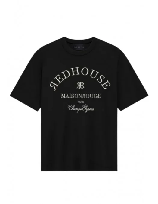Tricou Redhouse, Logo Insert, CHAMPS ELYSEES BLACK TEE - RHTS192