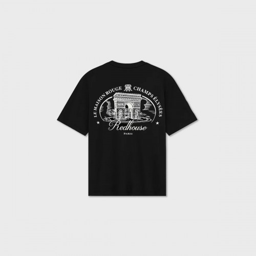 Tricou Redhouse, Arc Insert, Champs Elysees, Black, Regular Fit
