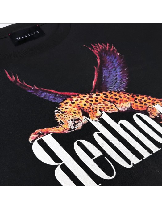 Tricou Redhouse, Flying Tiger Print, Black - RHTS200