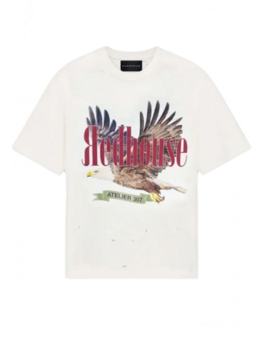 Tricou Redhouse, Eagle Atelier 307 Print, White - RHTS205 Tricou Redhouse, Eagle Atelier 307 Print, White - RHTS205