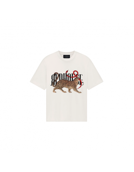 Tricou Redhouse, Leopard Print, Logo Insert, White - RHTS213 Tricou Redhouse, Leopard Print, Logo Insert, White - RHTS213