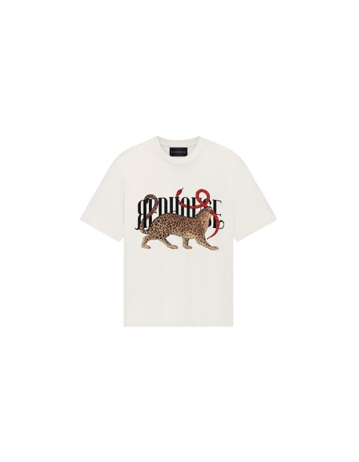 Tricou Redhouse, Leopard Print, Logo Insert, White - RHTS213