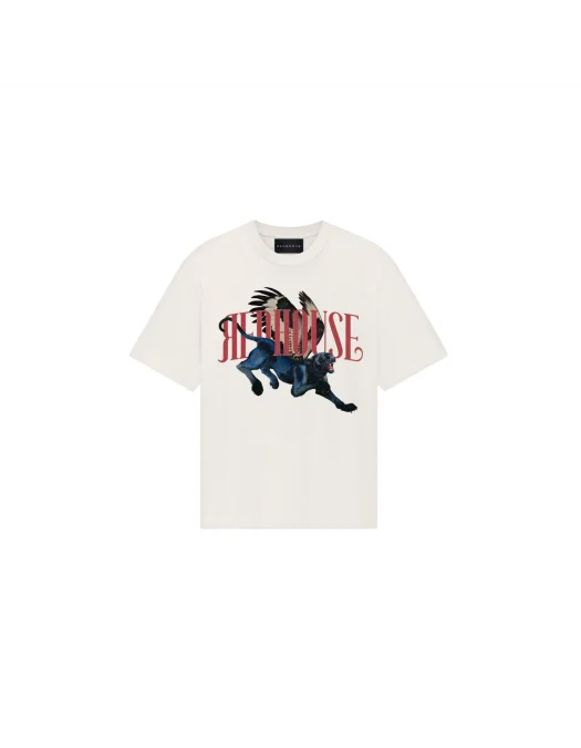 Tricou Redhouse, Red Logo, Animal Print, White - RHTS215 Tricou Redhouse, Red Logo, Animal Print, White - RHTS215