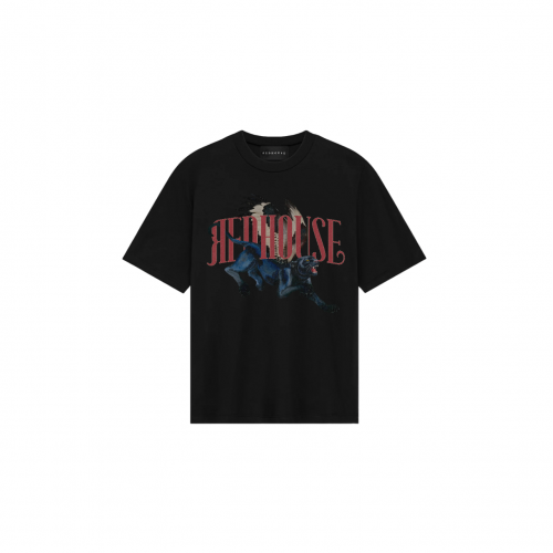 Tricou Redhouse, Red Logo, Animal Print, Black, Regular Fit Tricou Redhouse, Red Logo, Animal Print, Black, Regular Fit
