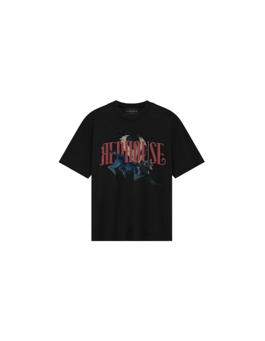 Tricou Redhouse, Red Logo, Animal Print, Black - RHTS216 Tricou Redhouse, Red Logo, Animal Print, Black - RHTS216