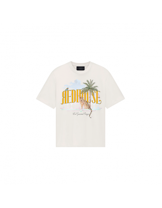 Tricou Redhouse, Exotic Print, White - RHTS217 Tricou Redhouse, Exotic Print, White - RHTS217
