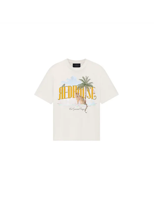 Tricou Redhouse, Exotic Print, White - RHTS217 Tricou Redhouse, Exotic Print, White - RHTS217