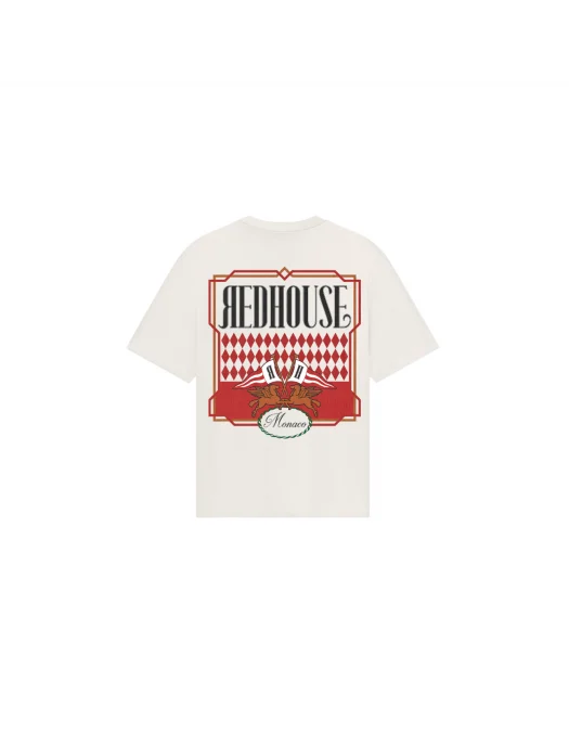 Tricou Redhouse, Red Logo, Animal Print, White - RHTS221 Tricou Redhouse, Red Logo, Animal Print, White - RHTS221