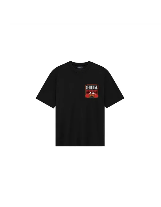 Tricou Redhouse, Red Logo, Animal Print, Black - RHTS222 Tricou Redhouse, Red Logo, Animal Print, Black - RHTS222