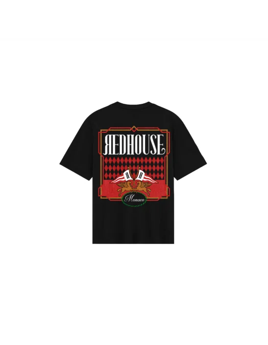 Tricou Redhouse, Red Logo, Animal Print, Black - RHTS222 Tricou Redhouse, Red Logo, Animal Print, Black - RHTS222