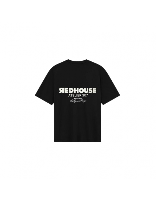 Tricou REDHOUSE, Atelier 307, Negru - RHTS230 Tricou REDHOUSE, Atelier 307, Negru - RHTS230