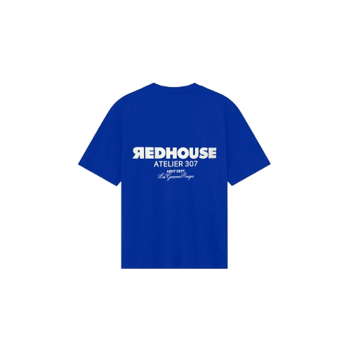 Tricou REDHOUSE, Atelier 307, Albastru, Regular Fit Tricou REDHOUSE, Atelier 307, Albastru, Regular Fit