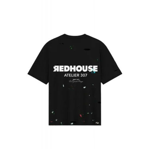 Tricou REDHOUSE,ATELIER II BLACK TEE, Oversized Fit