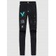Jeans REDHOUSE, Embroidered Distressed Black Skinny, Insertie Pegas - RHWZ010