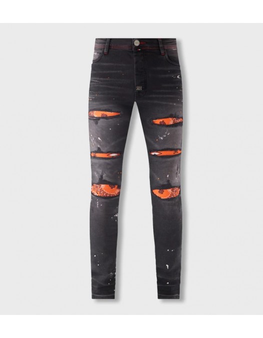 JEANS REDHOUSE, RH Bandana Print, Black - RHWZ027 JEANS REDHOUSE, RH Bandana Print, Black - RHWZ027