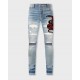 Jeans REDHOUSE, Snake Embroidery, LIGHT BLUE - RHWZ64